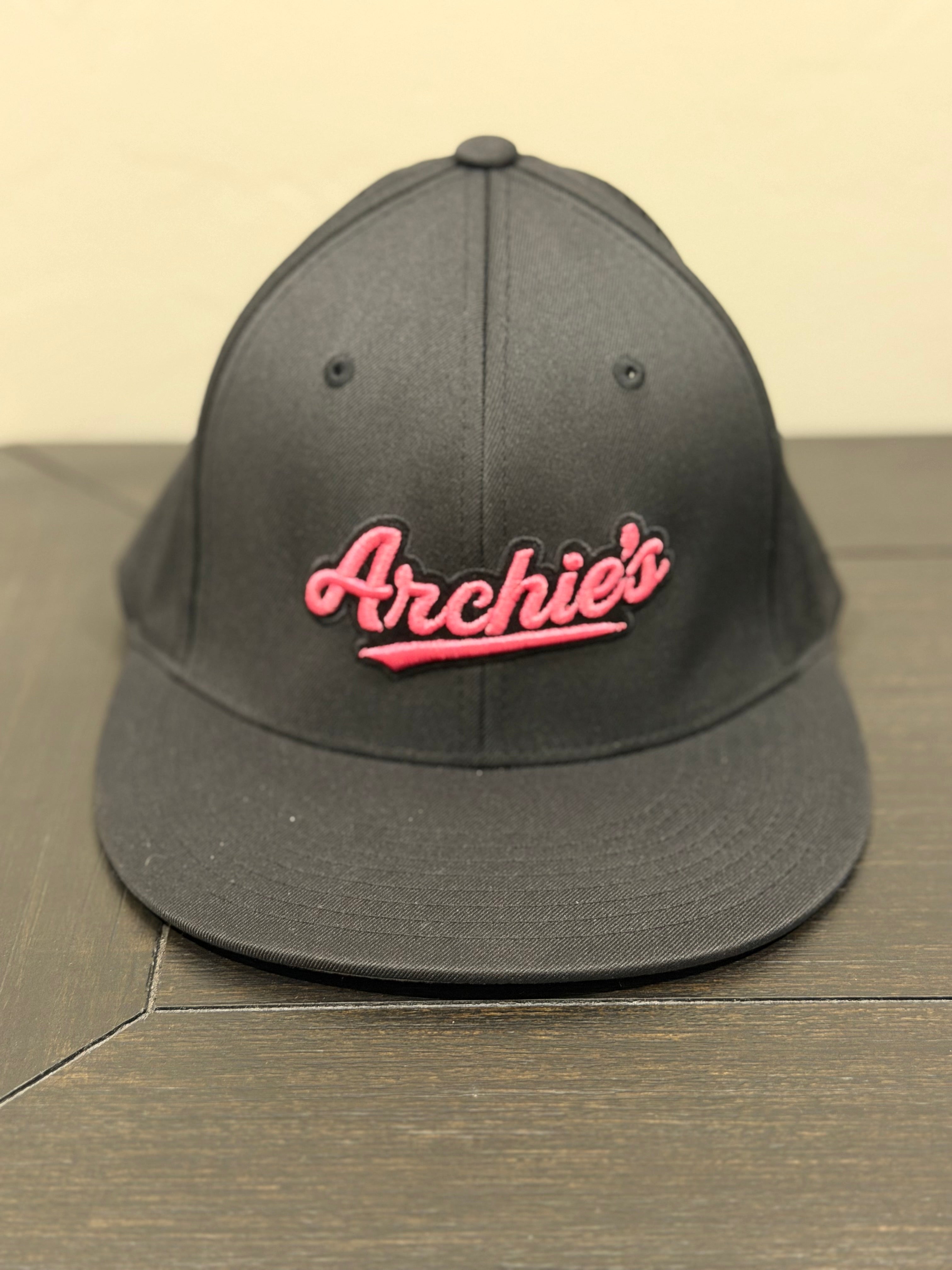 Archie’s flex fit hat available in3 colors  pink, black & gray